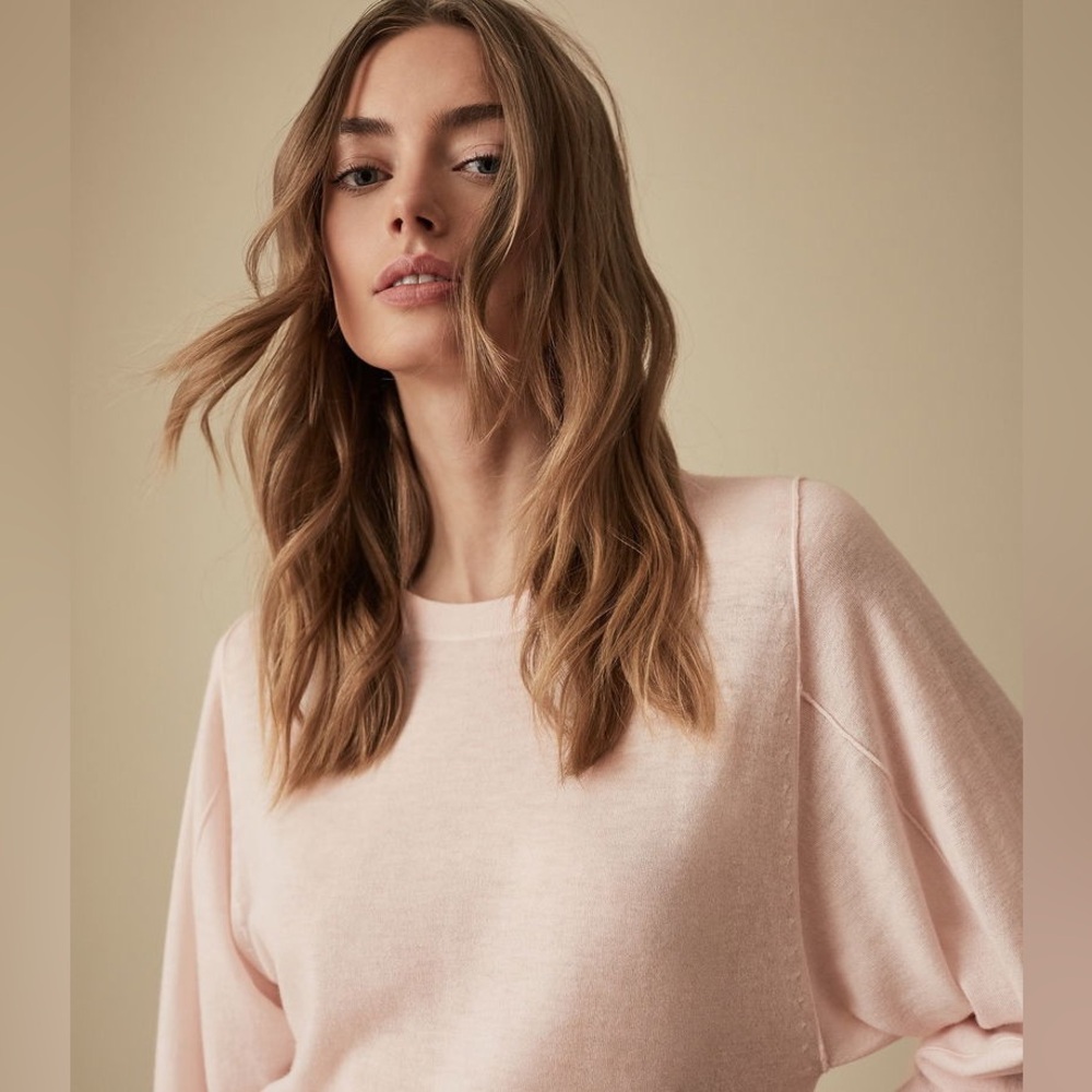 - Blush Pink NWT REISS Abella Wool Cashmere Blend